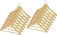 👔 whitmor grade a natural wood suit hangers: premium set of 16 for organized wardrobes logo