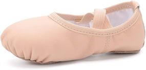 img 2 attached to 🩰 Optimized Search: Leather Ballet Shoes for Girls, Toddlers, and Kids - Full Sole Ambershine Ballet Slippers/Dance Shoes