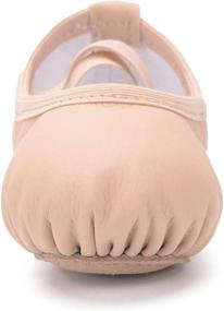 img 1 attached to 🩰 Optimized Search: Leather Ballet Shoes for Girls, Toddlers, and Kids - Full Sole Ambershine Ballet Slippers/Dance Shoes