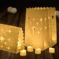 🕯️ homemory 24 pcs led tea lights with 12pcs luminary bags: flameless votive tealights for wedding, party & christmas logo