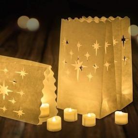 img 4 attached to 🕯️ Homemory 24 PCS LED Tea Lights with 12PCS Luminary Bags: Flameless Votive Tealights for Wedding, Party & Christmas