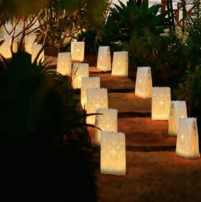 img 1 attached to 🕯️ Homemory 24 PCS LED Tea Lights with 12PCS Luminary Bags: Flameless Votive Tealights for Wedding, Party & Christmas