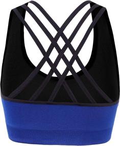 img 2 attached to 🩸 Comfortable and Stylish HIVOF Women's Seamless Removable Cups Yoga Sport Bra with Back Cross Strap and Beauty Back