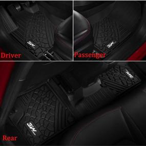 img 2 attached to 🔥 High-Quality TPE All-Weather Custom Fit Floor Mats for Jeep Renegade 2015-2020 - Full Set, Black