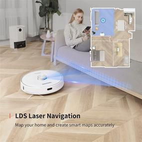 img 1 attached to 🧹 Ultenic T10 Robot Vacuum and Mop: Self Empty Station, 3000Pa Suction, Multi-Floor Mapping, Laser Navigation | Ideal for Pet Hair, Hard Floor, Carpet | APP, Remote, Alexa, Google Home Control