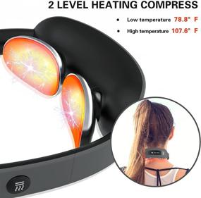 img 3 attached to KZED Neck Massager with Heat Kneading and Smart Pulse Massage for Pain Relief - Pocket Size Portable Foldable, 5 Modes 15 Levels Deep Tissue Massager for Women and Men (Gray) - Perfect Gift