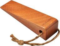 🚪 secure your space with the premium heavy duty security large solid wood door stopper - non-slip door stops (sapele, 1 piece) logo
