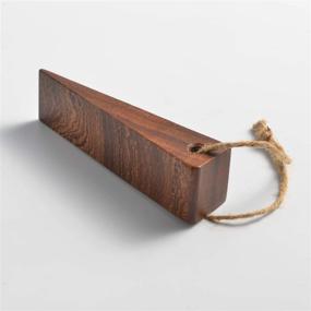 img 1 attached to 🚪 Secure Your Space with the Premium Heavy Duty Security Large Solid Wood Door Stopper - Non-Slip Door Stops (Sapele, 1 Piece)