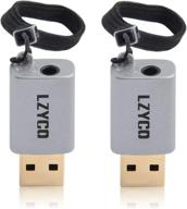 lzyco usb audio adapter with 3.5mm aux trrs jack for headphone & microphone - 🔌 external stereo sound card with integrated audio out, silver - not compatible with tv or car systems logo