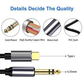 img 3 attached to 🎧 Yeung Qee USB C to 6.35mm Audio Stereo Cable - Type C to 1/4 TRS TS Aux Adapter (3ft) for Amplifiers, Home Theater, Mixing Console