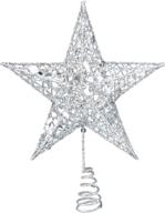 🎄 sparkling silver metal glittered christmas tree topper - stylish wire star ornament for christmas tree decoration logo