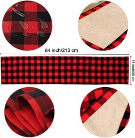 img 3 attached to 🎄 Fowecelt Buffalo Check Table Runner - 14 × 84 Inch Cotton Burlap Plaid Christmas Reversible Red and Black Checkered Table Runner for Holiday Table Decor, Family Dinners, Outdoor or Indoor Party
