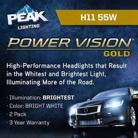 img 3 attached to PEAK Power Vision Gold Automotive High Performance H11 55W Headlights (2 Pack)