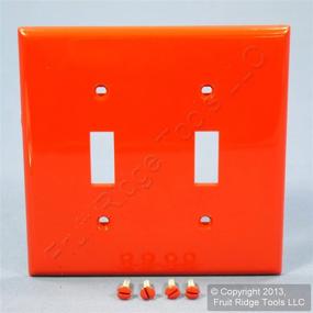 img 2 attached to 🔴 Leviton 80709-R 2-Gang Toggle Device Switch Wallplate: Standard Size, Red, Thermoplastic Nylon