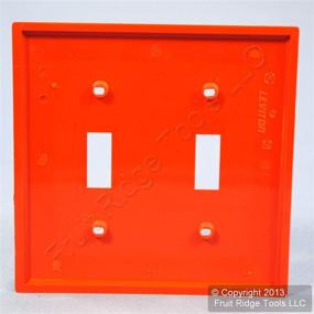 img 1 attached to 🔴 Leviton 80709-R 2-Gang Toggle Device Switch Wallplate: Standard Size, Red, Thermoplastic Nylon