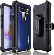 📱 covrware aegis pro series case for lg stylo 6 - full-body rugged holster armor cover with built-in screen protector, belt clip, kickstand - blue logo