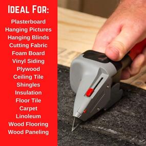 img 3 attached to 🔨 Drywall Axe: All-in-One Hand Tool with Measuring Tape, Utility Knife & More - Precise Cutting & Marking for Drywall, Shingles, Insulation, Tile, Carpet & Wood