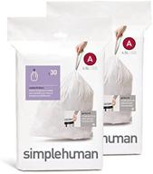 🗑️ custom fit trash can liner a by simplehuman: 4.5 liters / 1.2 gallons, 30-count (pack of 2) logo
