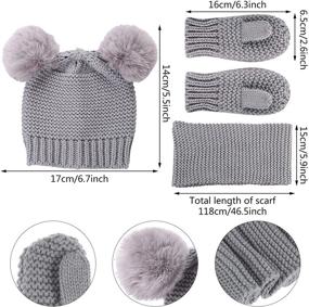 img 3 attached to Stylish Winter Beanie Mittens Knitted Gaiter: Essential Girls' Accessories