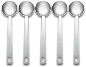 img 1 attached to Timoo Coffee Measuring Scoop Set of 5 - Stainless Steel 1 Tablespoon Long Handle Spoon for Coffee, Milk Powder, Fruit Powder