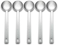 timoo coffee measuring scoop set of 5 - stainless steel 1 tablespoon long handle spoon for coffee, milk powder, fruit powder logo