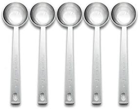 img 2 attached to Timoo Coffee Measuring Scoop Set of 5 - Stainless Steel 1 Tablespoon Long Handle Spoon for Coffee, Milk Powder, Fruit Powder