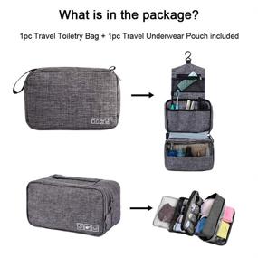 img 3 attached to Convenient Hanging Travel Toiletry Bag - Lightweight Cosmetics Organizer with Hook for Women and Men (Gray)