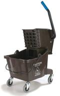 🧼 carlisle 3690869 commercial mop bucket: side press wringer, 26 qt capacity - brown logo