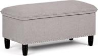 🛋️ simpli home emily ottoman: 39 inch wide lift top storage in cloud grey linen look fabric - spacious and stylish for living room, entryway & bedroom logo