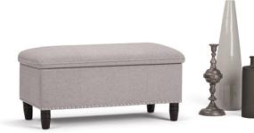 img 3 attached to 🛋️ Simpli Home Emily Ottoman: 39 inch Wide Lift Top Storage in Cloud Grey Linen Look Fabric - Spacious and Stylish for Living Room, Entryway & Bedroom