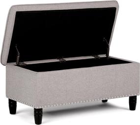 img 2 attached to 🛋️ Simpli Home Emily Ottoman: 39 inch Wide Lift Top Storage in Cloud Grey Linen Look Fabric - Spacious and Stylish for Living Room, Entryway & Bedroom