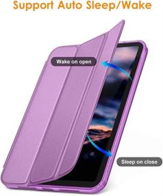 img 1 attached to DTTO iPad Mini 6 Case, Smart Trifold Stand Cover Soft TPU Translucent Frosted Back Auto Wake/Sleep, Purple - Fits 8.3 Inch 2021 iPad Mini