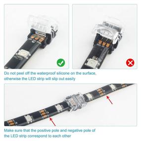 img 2 attached to 💡 RGBZONE 10Pcs LED Strip Connector 3 Pin 10mm - Unwired Gapless Solderless Connector for Dual Color and Digital Pixel Strip Light