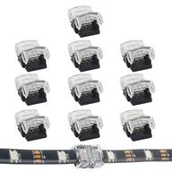💡 rgbzone 10pcs led strip connector 3 pin 10mm - unwired gapless solderless connector for dual color and digital pixel strip light логотип