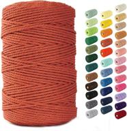 🧶 must-have macrame cord 3 4 5mm - flexible, soft, & versatile rope - ideal for knotting & diy macrame projects - 220 yards (burnt orange) logo