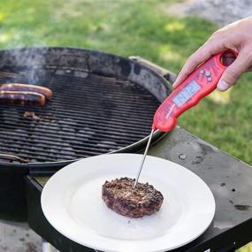 img 1 attached to 🔥 Waterproof Grilling and Baking Thermometer - Instant Read Meat Thermometer with Folding Stainless Steel Temperature Probe - Flames Design - BBQ Dragon