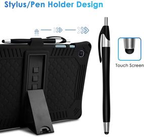 img 1 attached to 📱 DETUOSI Silicone Case for Samsung Galaxy Tab S6 Lite: 10.4 inch Protective Cover for Kids with Stylus Pen & Strap - Black (2020 Release)