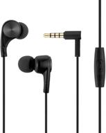 black wired earphones with microphone and remote control for apple iphone 6s plus, 6, se, 5s, samsung galaxy s7, s6, note 3, 2, 1, mp5 player, ios, android logo