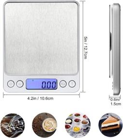 img 3 attached to 📏 Precision Digital Pocket Scale for Jewelry, Kitchen Food, Lab Weight - Capacity 500g/0.01g (17.63oz/0.001oz)