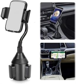 img 4 attached to 📱 Cup Car Phone Holder for Car - Universal Adjustable Cup Holder Mount for iPhone13, Samsung Galaxy S20/S10, Nexus, Sony, HTC, Huawei, LG - Ideal for iPhone 12/11 pro/Xs/Max/X/XR/8/7/6 Plus and More