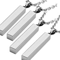 🔒 4 x stainless steel bar necklace blanks for stamping - stamping blanks for stainless steel necklaces logo