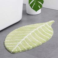 🌿 hellotree cute microfiber kids doormat – absorbent bathroom mats for enhanced floor rug and front door mat – leaf shaped carpet logo