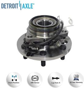 img 2 attached to Detroit Axle - Front Wheel Bearings & Hub Assembly Replacement for 4WD 6-Lug K1500 K2500 Suburban Tahoe Yukon [Old Body Style] - 2pc Set