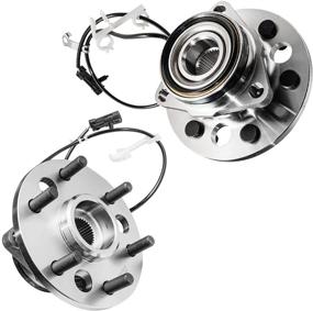 img 4 attached to Detroit Axle - Front Wheel Bearings & Hub Assembly Replacement for 4WD 6-Lug K1500 K2500 Suburban Tahoe Yukon [Old Body Style] - 2pc Set