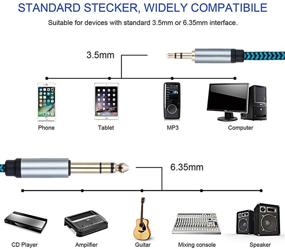 img 2 attached to High-quality 20 ft 3.5mm to 6.35mm TRS Stereo Audio Cable 🎧 - Headphone Adapter for Guitar, Piano, Amplifiers, Home Theater Devices & More!