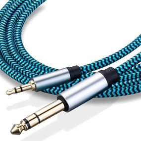 img 4 attached to High-quality 20 ft 3.5mm to 6.35mm TRS Stereo Audio Cable 🎧 - Headphone Adapter for Guitar, Piano, Amplifiers, Home Theater Devices & More!