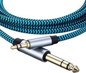 img 3 attached to High-quality 20 ft 3.5mm to 6.35mm TRS Stereo Audio Cable 🎧 - Headphone Adapter for Guitar, Piano, Amplifiers, Home Theater Devices & More!