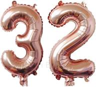 ziyan 40 inch jumbo 32nd rose gold number balloons, birthday/party balloons логотип