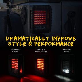 img 1 attached to 🔴 Красный задний светодиодный фонарь Xprite для Jeep Wrangler JK JKU 2007-2018 | Прозрачная оптика, совместимая с поворотником и резервированием