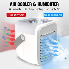 img 3 attached to 🌬️ ALLYAG Portable Air Conditioner Fan: Evaporative Cooling & Filtration Function, Ideal for Home Office Bedroom with 7 Color Night Light Waterbox